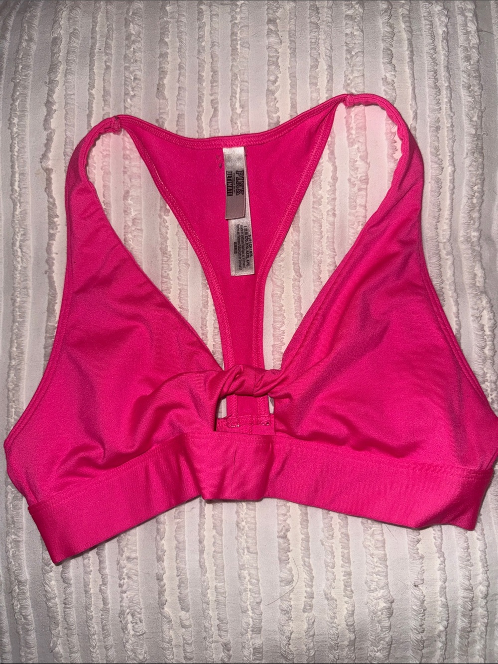 Victoria’s Secret Pink Women’s Hot Pink Racerback Bralette w/ knotted cut out.